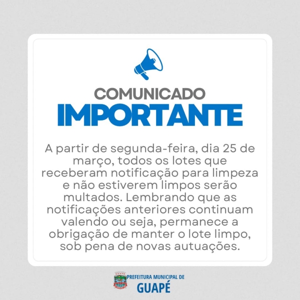 COMUNICADO IMPORTANTE