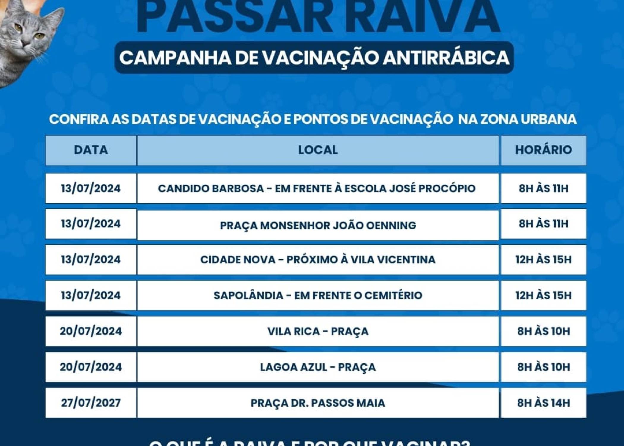 CAMPANHA VACINAÇÃO ANTIRRÁBICA