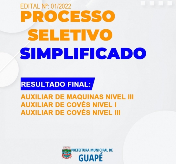 Resultado Final - Processo Seletivo Edital Nº 001/2022