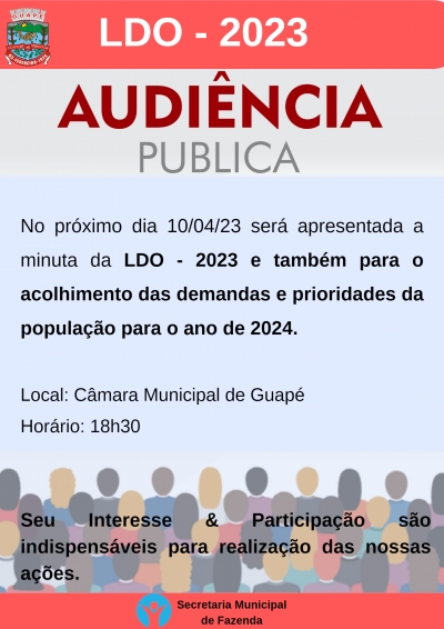 AUDIÊNCIA PÚBLICA LDO -2023